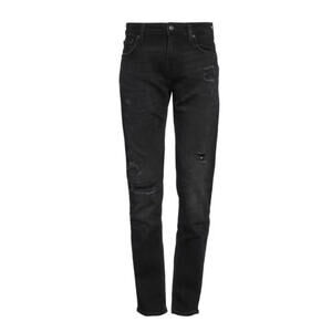 Guess Slim Fit Straight Leg Jeans Men's 34 Black 5-Pocket Distressed Ripped Chic